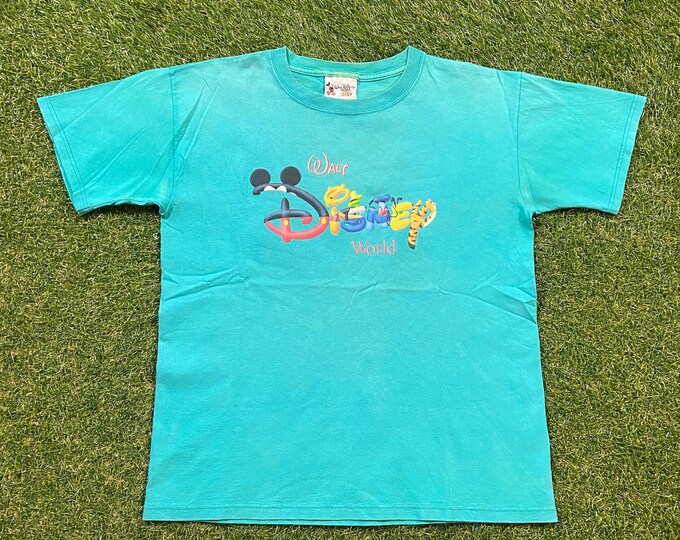 Vintage Walt Disney World T Shirt Tee Made USA Size Youth Large Mickey Mouse Disneyland Disney World Magic Kingdom WDW 1990s 90s