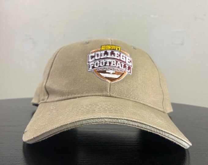 Vintage ESPN College Football Strap Back Hat OSFA Sports Center NCAA Disney 1990s 90s