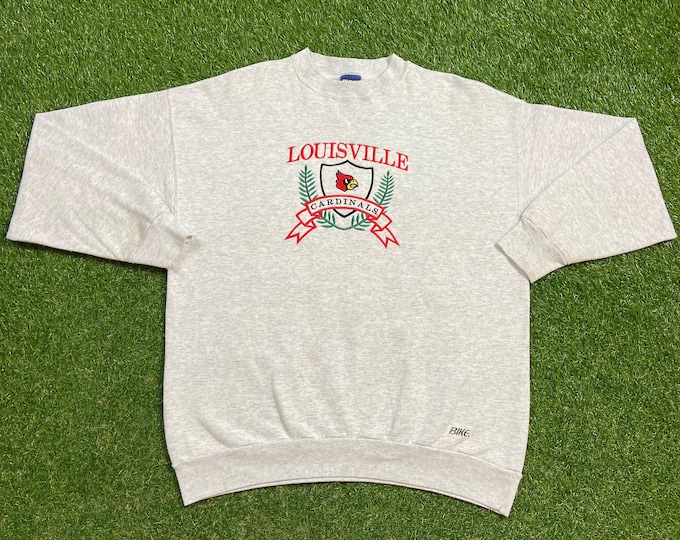 Vintage University of Louisville Crewneck Sweatshirt Bike Made USA Xtra Large XL Cardinals Kentucky NCAA College Basketball Pull Over 1990s