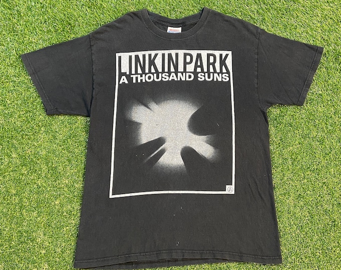 Vintage Linkin Park T Shirt Tee Hanes Size Large L Alternative Rock A Thousand Suns Classic Music Band Shirt