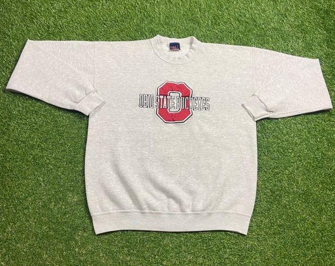 Vintage Ohio State University Crewneck Sweatshirt Made USA Size Large L Cleveland NCAA College Football Basketball OSU Pull Over Oversized