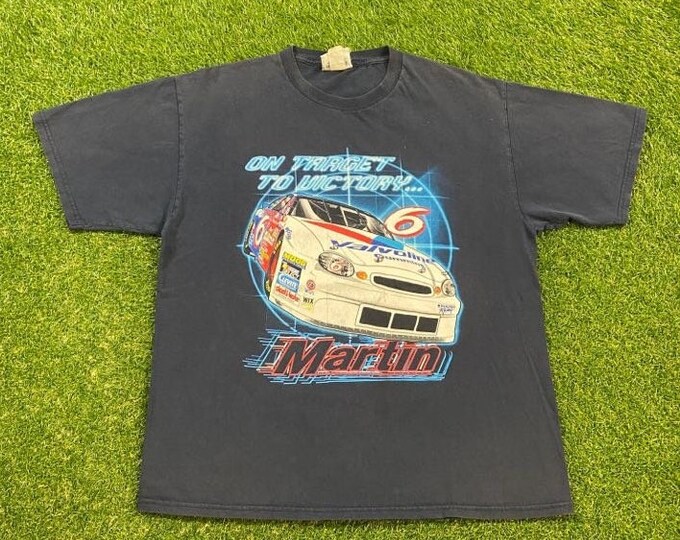 Vintage Mark Martin 6 T Shirt Tee Chase Authentics Size Xtra Large XL NASCAR Daytona 500 1990s 90s All Over Racing Drivers Seat Classic Car