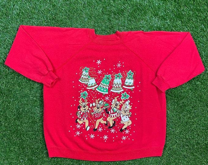 Ugly Christmas Sweater Vintage Tacky Holiday Party Merry Santa Claus Classic Holiday Season Christmas Tree Size Xtra Large XL Xmas 90s 80s