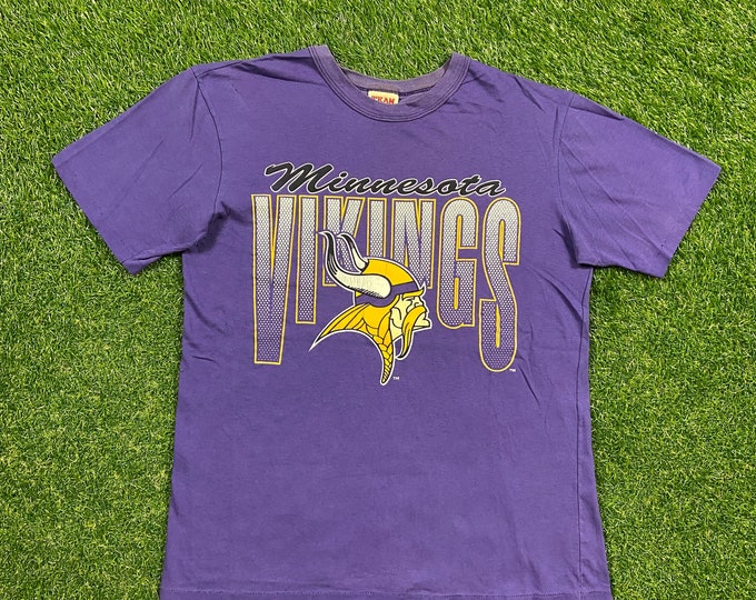 Vintage Minnesota Vikings T Shirt Tee Team Rated Made USA Size Large L NFL Football Randy Moss 1990s 90s