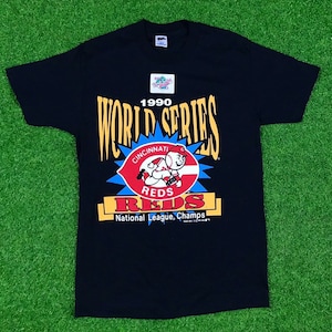 Vintage Deadstock Cincinnati Reds MLB 1990 World Series Champs Tee Single Stitch Ohio Trench Cleveland Brand New with Tag 1990s Original