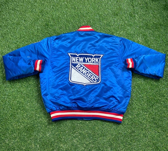 Vintage 90s Unbranded NHL New York Islanders Leather/Wool Bomber Jacket  size XXL