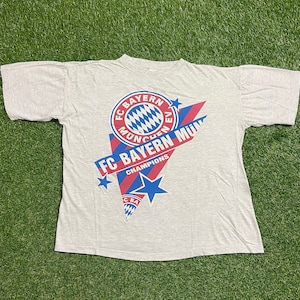 Vintage FC Bayern Munich T Shirt Tee Size Large L Fifa Football Soccer FCB Germany UEFA Championship Sports Club 1990s 90s