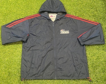 Vintage New England Patriots Windbreaker Jacket Size Large L NFL Football Boston Massachusetts Tom Brady TB12 1990s 90s