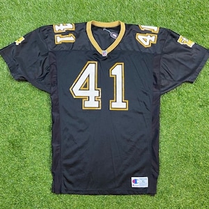 Vintage New Orleans Saints #41 Jersey Champion Made USA Xtra Large XL NFL Football Game Usado? Cozinheiro autêntico dos anos 90 emitido pela equipe com corte profissional dos anos 90