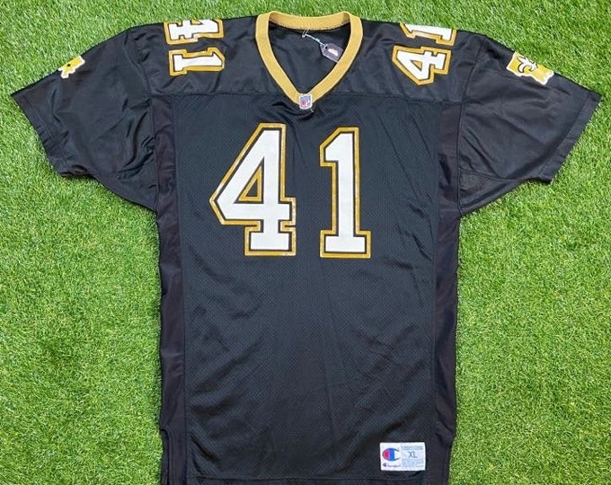 Vintage New Orleans Saints #41 Jersey Champion Made USA Xtra Large XL NFL Football Game Worn? Team Issued Authentic Pro Cut 1990s 90s Cook