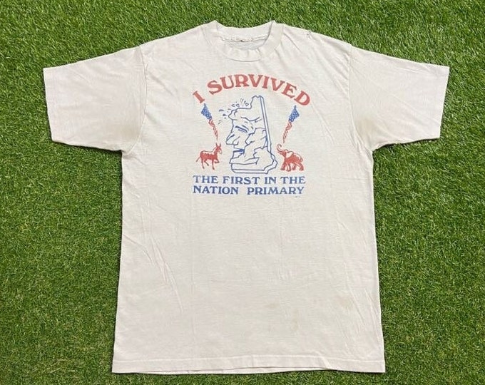 Vintage I Survived the First in the Nation Primary T Shirt Tee Size S Constitution Congress United States Presidential Candidate Politics