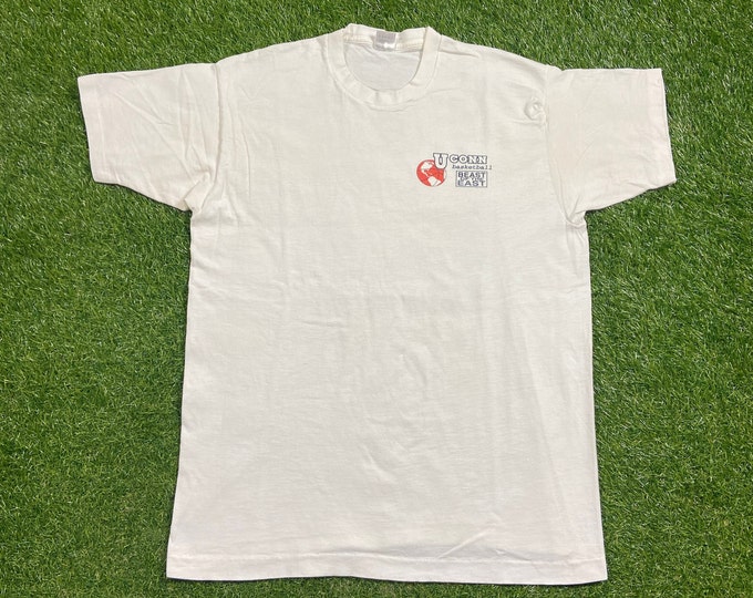 Vintage University of Connecticut Huskies UCONN T Shirt Tee Size Xtra Large XL NCAA College Basketball Absolut Vodka 1990s 90s
