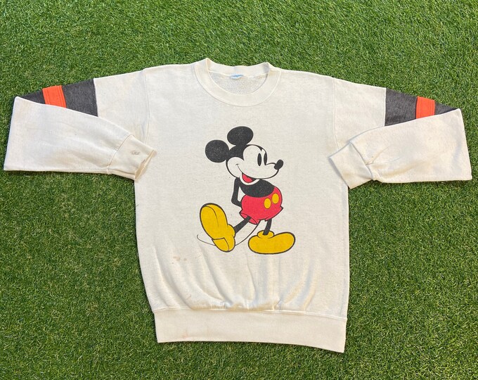 Vintage Mickey Mouse Crewneck Sweatshirt Size Small S Walt Disney World WDW Disneyland Magic Kingdom 1980s 80s