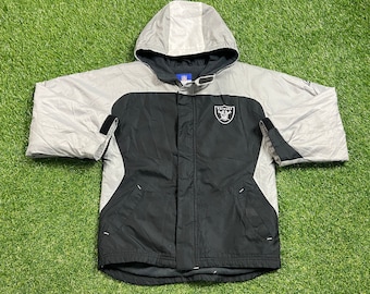 Vintage Oakland Raiders Windbreaker Jacket Reebok Size Youth Medium M NFL Football Las Vegas California NWA Nevada Light Rain Coat 1990s 90s
