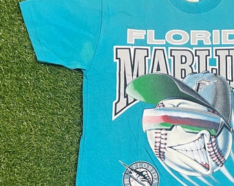 Vintage Florida Marlins T Shirt Tee Made USA Size Medium M MLB