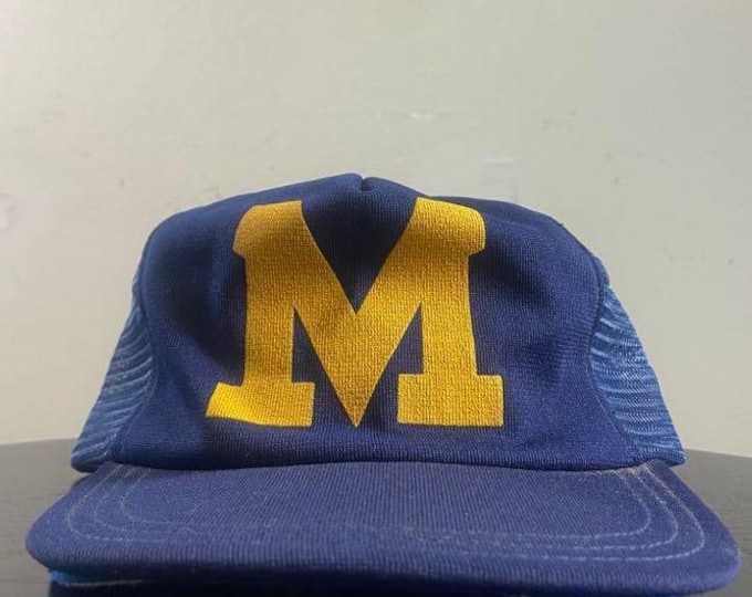 Vintage University of Michigan Wolverines Snapback Hat OSFA NCAA College Football Detroit 1990s 90s