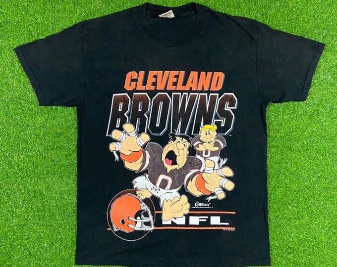 Vintage Cleveland Browns Flintstones T Shirt NFL Football AFC - Etsy