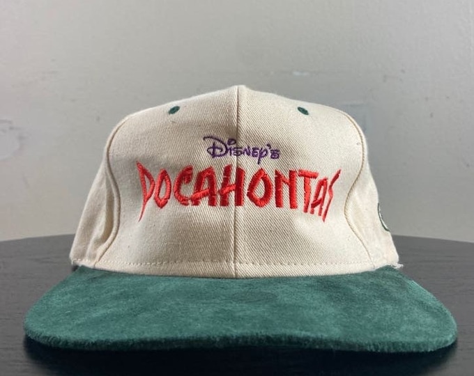 Vintage Pocahontas Strap Back Hat KC Caps OSFA Walt Disney World 1995 Animation Film WDW 1990s 90s