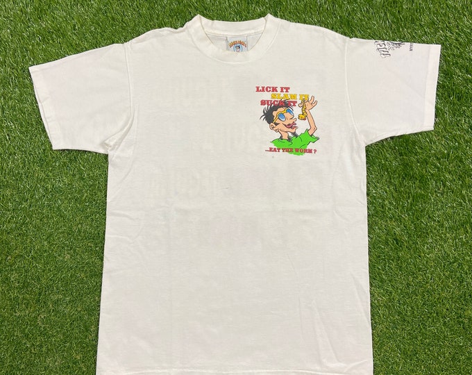 Vintage Tricky Dick's T Shirt Tee Made USA Size Large L Myrtle Beach South Carolina Funny Saying Comical 1990s 90s Joke One Tequila Two