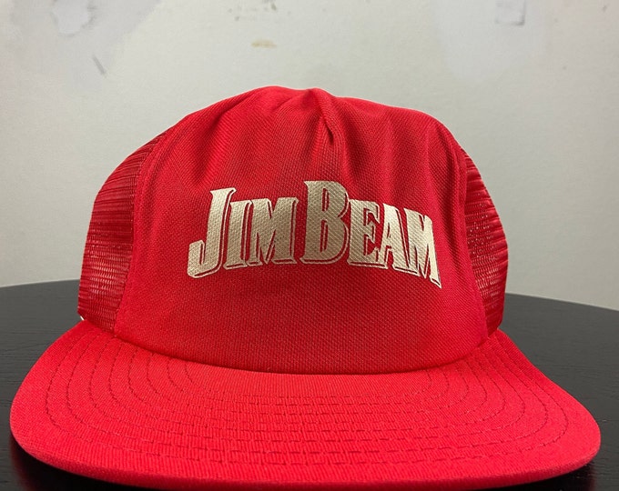 Vintage Jim Beam Snapback Hat AJD OSFA Drink Alcohol Party Night Life Classic Liquor Whisky Bourbon Kentucky 1980s 80s