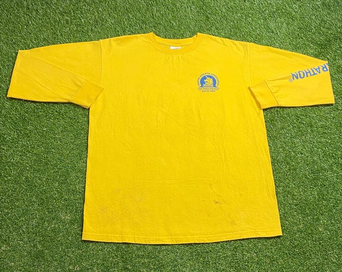 Vintage The Boston Marathon Long Sleeve Shirt Adidas Made USA Size Xtra Large XL Massachusetts New England Classic Running Marathon 90s
