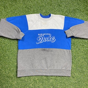 Vintage Duke University Felpa girocollo Made USA Taglia XL NCAA College Basketball Blue Devils 1990 North Carolina Pull Oversize