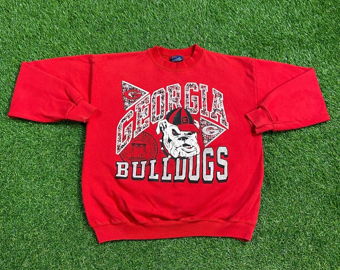 Vintage University of Georgia Bulldogs Crewneck Sweatshirt Made USA Size Youth XL NCAA College Football Athens Atlanta Pull Over 1990s