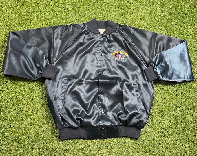 Vintage USS John F Kennedy Bomber Jacket Made USA Size Xtra Large XL Navy Marines Army United States Military Classic Rare 1990s 90s