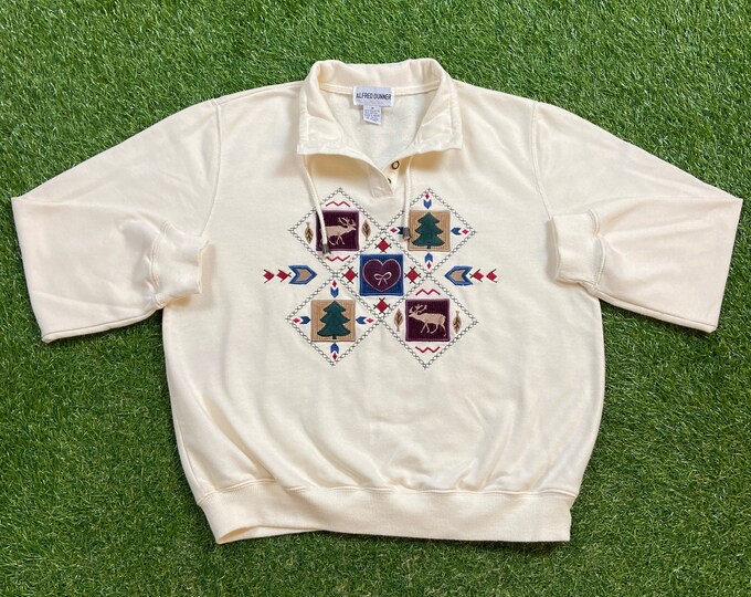 Vintage Holiday Sweater Grandma 1980s 80s Classic Granny