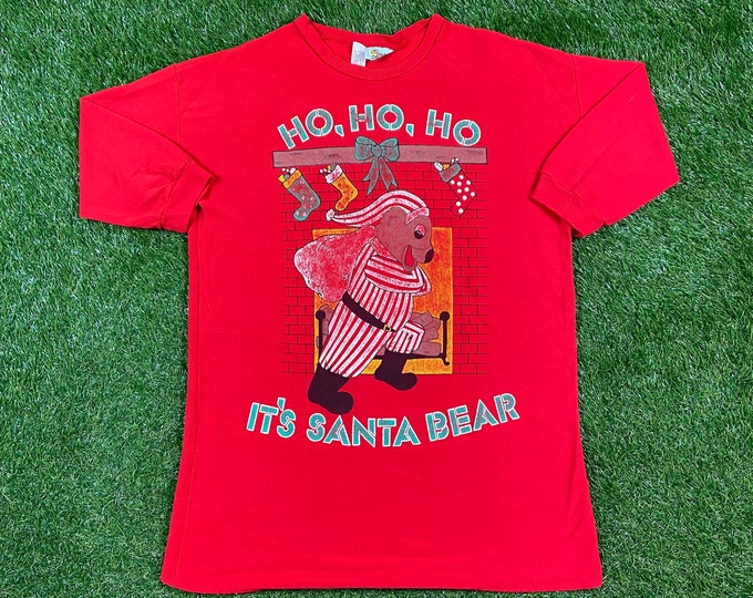 Ugly Christmas Sweater Santa Bear Starlight Nights Vintage Tacky Holiday Party Merry Santa Classic 80s 90s Xmas Size 22 W Large Pull Over