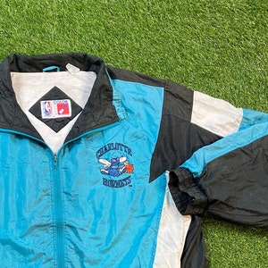 Kurtka przeciwdeszczowa Charlotte Hornets w stylu vintage, rozmiar 4X, NBA, koszykówka, Karolina Północna, NC, J. Cole, lekka, lata 90. XX wieku zdjęcie 2