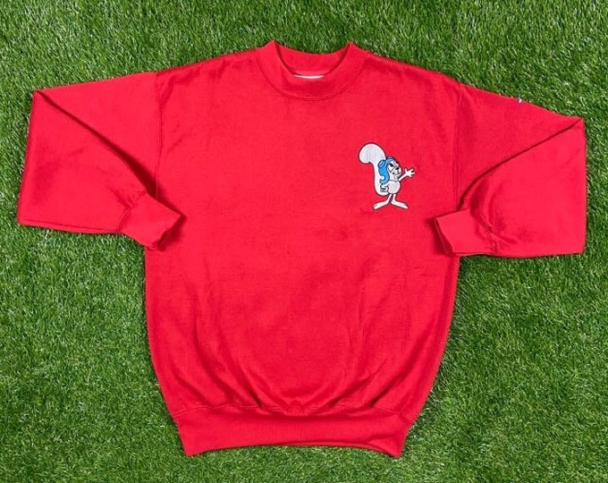 Vintage Rocky & Bullwinkle Toon Time Crewneck Sweatshirt Medium Cartoon Warner Bros Looney Tunes Animation Pull Over Comfy Cozy Warm