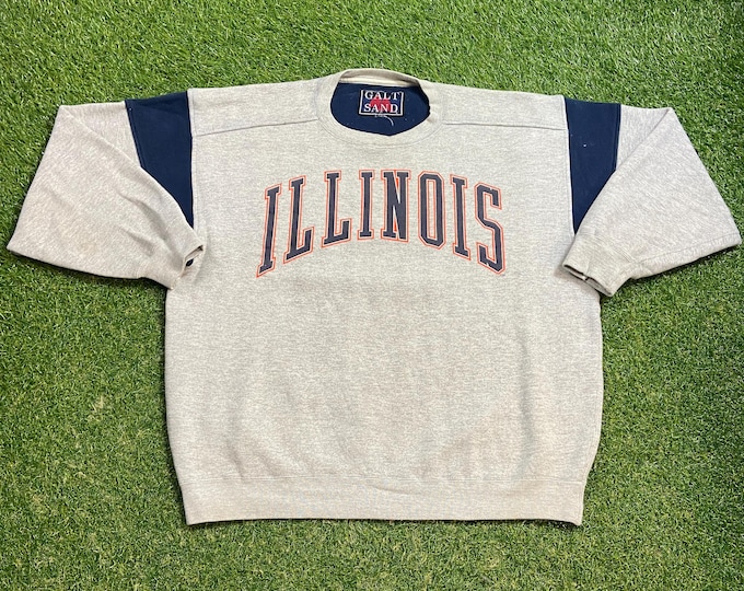 Vintage University of Illinois Crewneck Sweatshirt Size Xtra Large XL NCAA College Basketball Fighting Illini Classic Chief 1990s 90s