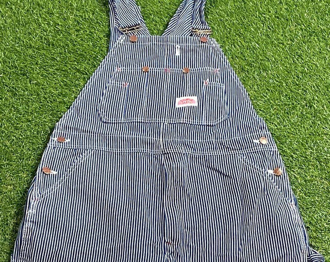 Vintage Round House Overalls Size Medium M Apparel Fashion Jeans Pop Suspenders Work Wear Farm Rugged 1990s 90s