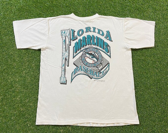 Vintage Florida Marlins T Shirt Tee Resort Images Made Usa Size Xtra Large XL MLB Baseball Miami 305 FL 1990s 90s