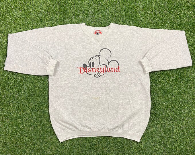 Vintage Disneyland Crewneck Sweatshirt Mickey Inc Made USA Size Medium M Walt Disney World WDW Mickey Mouse Pull Over 1990s 90s