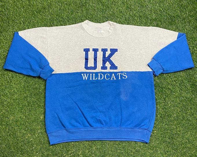 Vintage University of Kentucky Wildcats Crewneck Sweatshirt Dodger Made USA Size Xtra Large XL NCAA College Basketball Lexington Big Blue