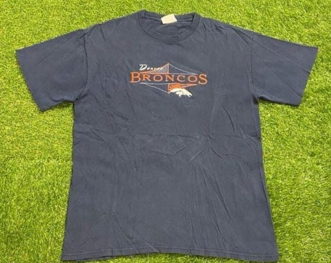 Vintage Denver Broncos T Shirt Tee Size Xtra Large XL NFL Football Colorado John Elway Super Bowl 1990s 90s