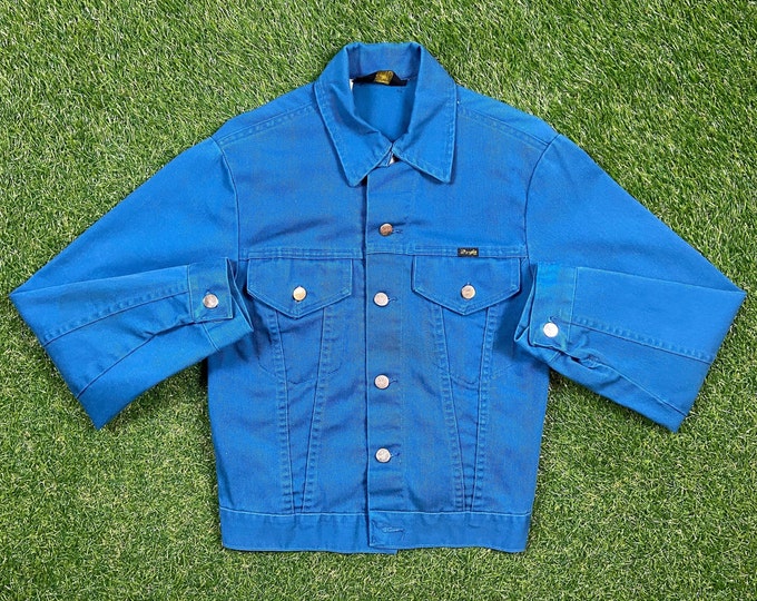 Vintage Wrangler Jean Jacket Size 38 XS American USA Classic Blue Jean Jacket Button Down Denim