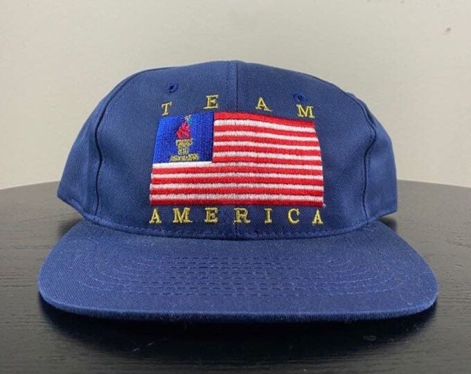 Vintage US Olympic Atlanta 1996 100 Year Anniversary Snapback Hat Olympics Dream Team 1990s 90s