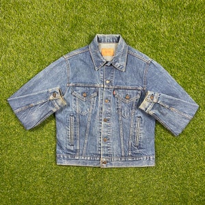 Vintage Levi&#39;s Strauss & Co Jean Jacket Size 42 Small American USA Classic Blue Jean Jacket Button Down 1980s Original
