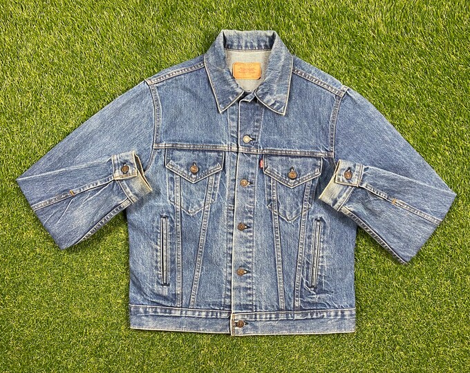 Vintage Levi's Strauss & Co Jean Jacket Size 42 Small American USA Classic Blue Jean Jacket Button Down 1980s Original