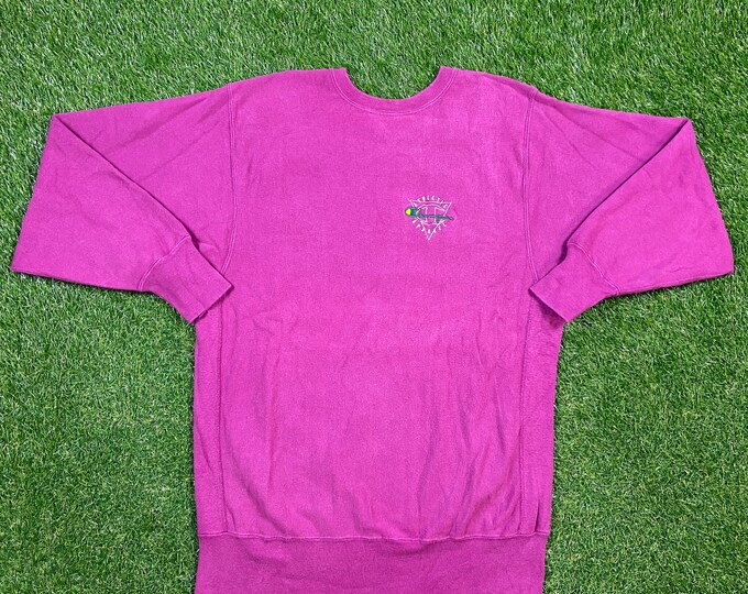 Vintage Purple Champion Reverse Weave Crewneck Sweatshirt XXL 2XL Quality 1990's Oversized Great Fit Made USA Original Pull Over Plum
