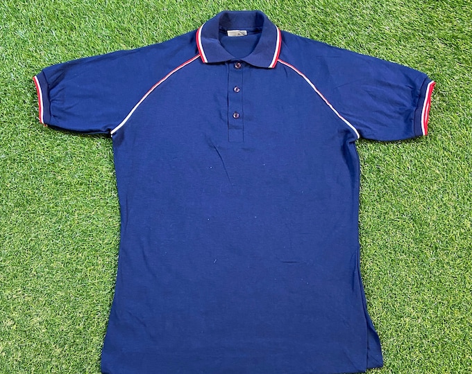 Vintage Plain Blue Polo Shirt King Louie Made USA Size Small S Quality 1990's Comfy Great Fit Original 90s