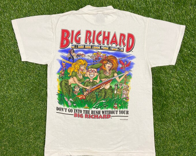 Vintage Big Richard Rifles Just Call Me Dick T Shirt Tee Tultex Size Medium M Funny Saying Comical 1990s 90s Joke