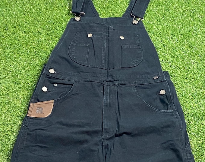Vintage Black Overalls Riggs Size 32 x 30 Apparel Fashion Jeans Pop Suspenders 1990s 90s