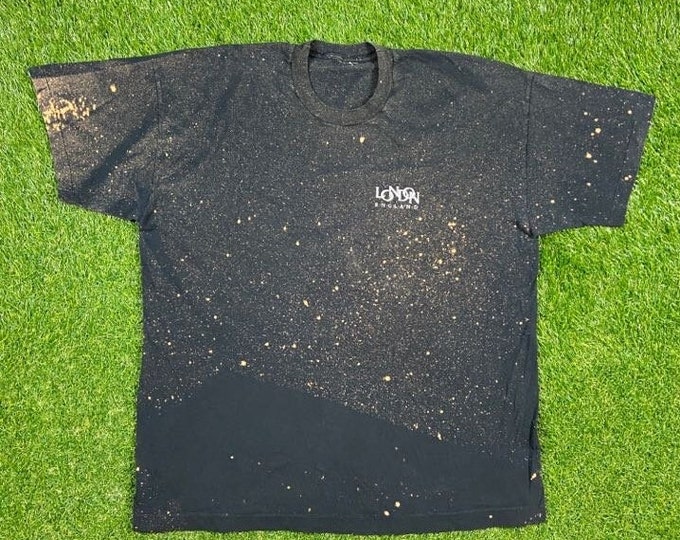 Vintage London England T Shirt Tee Size XXL 2XL United Kingdom UK Europe Euro 1990s 90s Custom Reverse Dye
