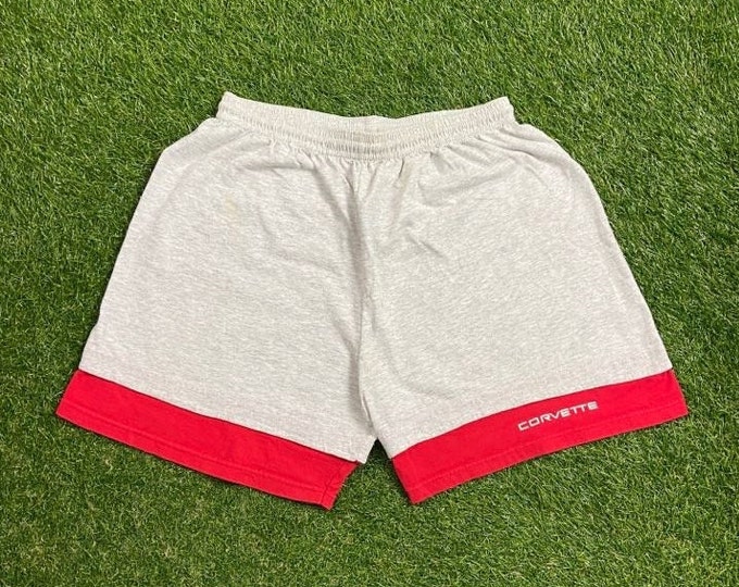 Vintage Corvette Shorts Made USA Size Xtra Large XL Classic Car Speedway NASCAR Motorsports 1990s 90s