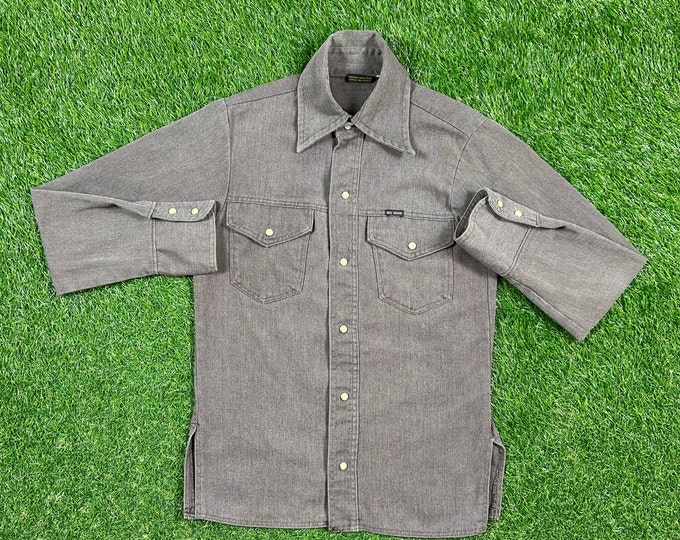 Vintage Big Yank Button Down Western Shirt Size Small S Dress Shirt Classic Oxford 1970s 70s