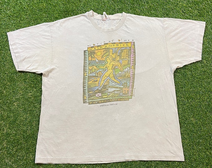 Vintage March of Dimes T Shirt Tee Hanes Size Xtra Large XL Marathon Running Walk America 5K 1990s 90s